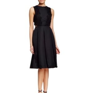 Anthropologie endless rose Cut out Black Dress lace details size Medium